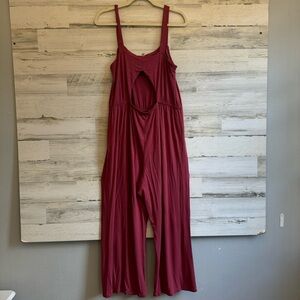 Stitch&Fix Market Spruce Comfy Stretch Wide Leg Sleeveless Jumpsuit Keyhole